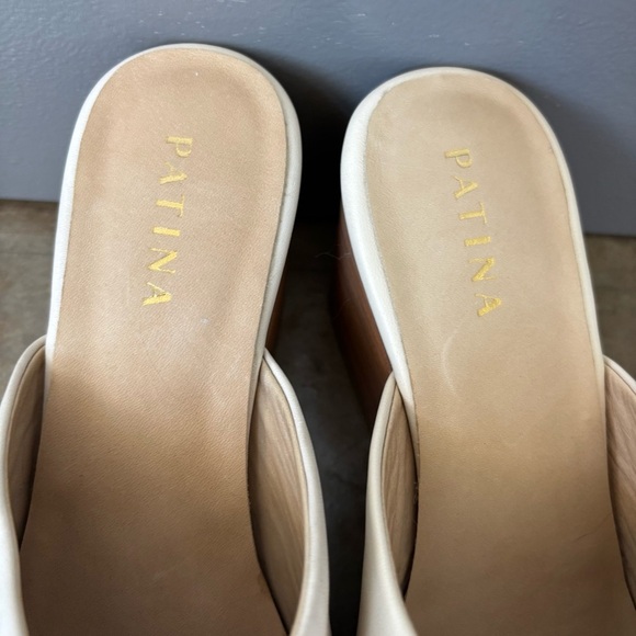 Portland Leather Goods Patina Cream Heeled Clogs Size 9 - Picture 3 of 12